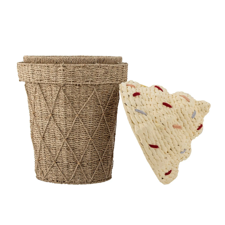 Blue Almonds Ltd Rattan Storage Basket - Ice Cream Bloomingville