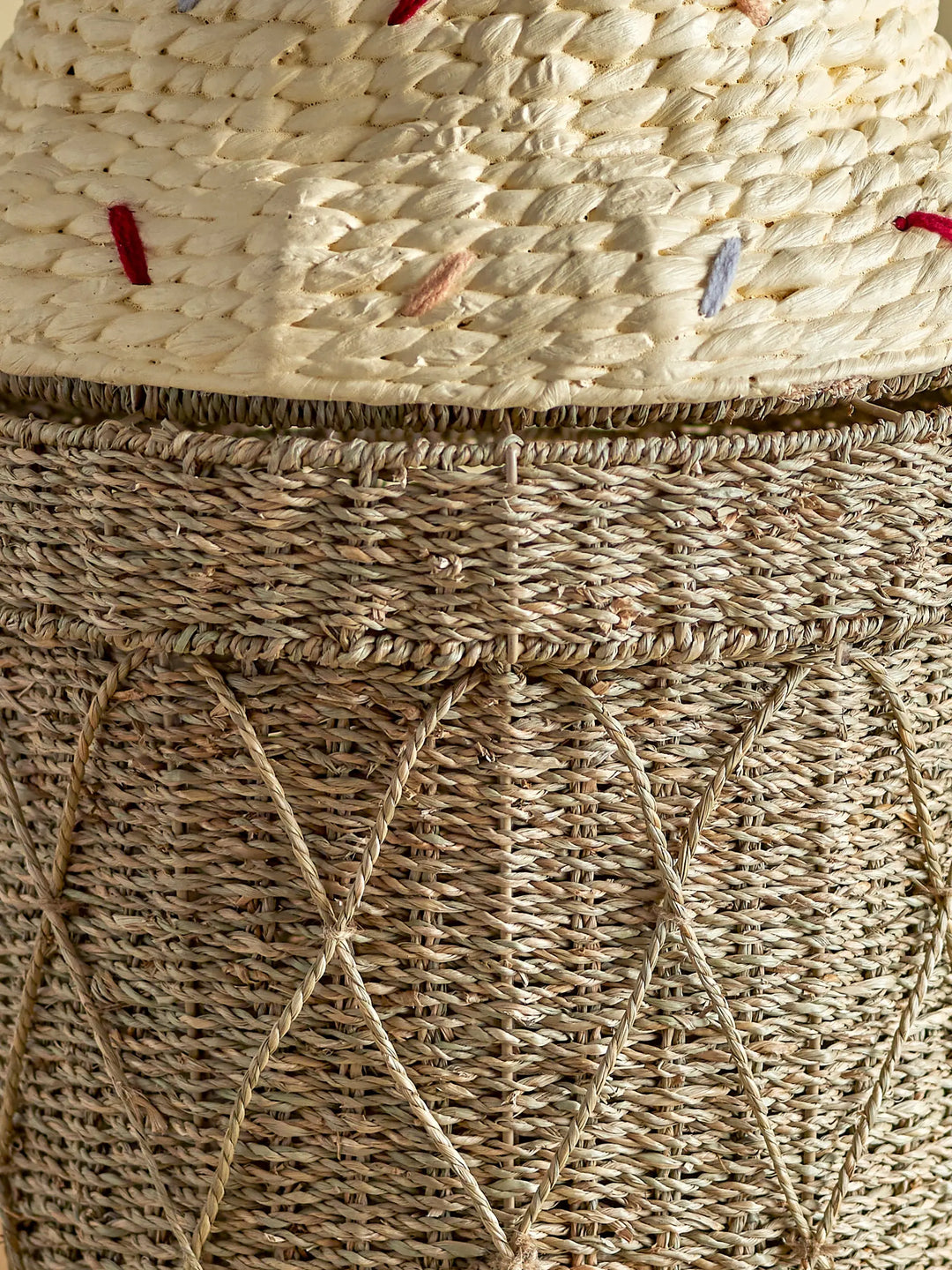 Blue Almonds Ltd Rattan Storage Basket - Ice Cream Bloomingville