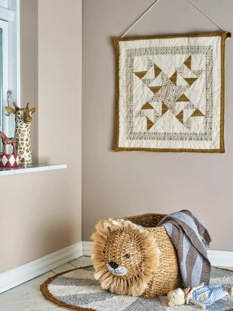 Blue Almonds Ltd Rattan Storage Basket - Lion Bloomingville