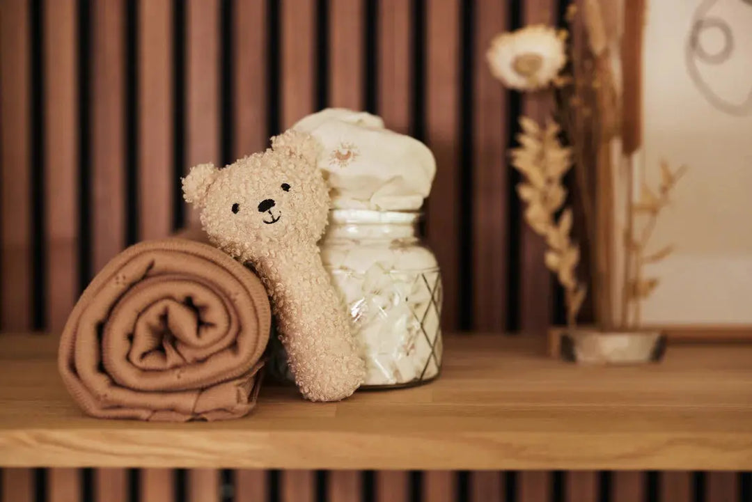 Blue Almonds Ltd Rattle Teddy Bear Natural Jollein
