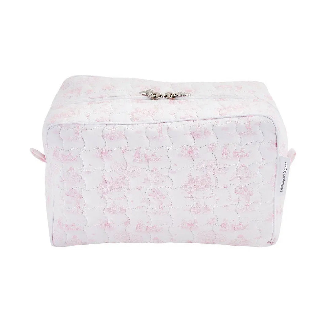 Blue Almonds Ltd Rectangular toilet bag printed - Pink Garden Party Theophile & Patachou