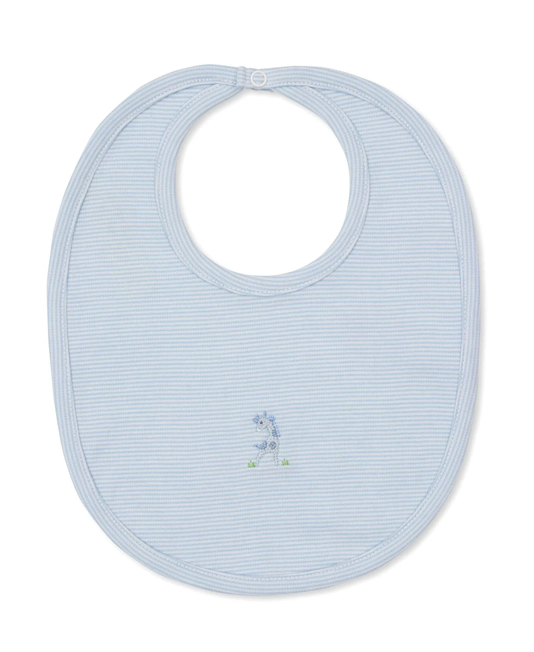 Blue Almonds Ltd SCE Safari Party - Bib w/ Hand Emb STR - Light Blue Kissy Kissy