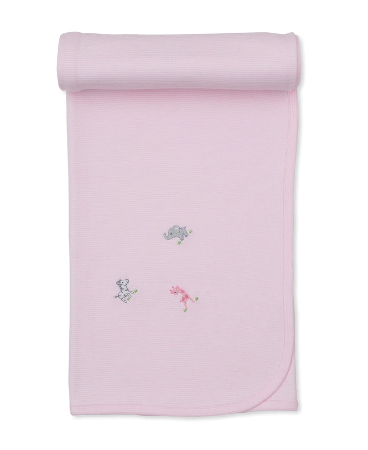 Blue Almonds Ltd SCE Safari Party - Blanket w/ Hand Emb STR - Pink Kissy Kissy