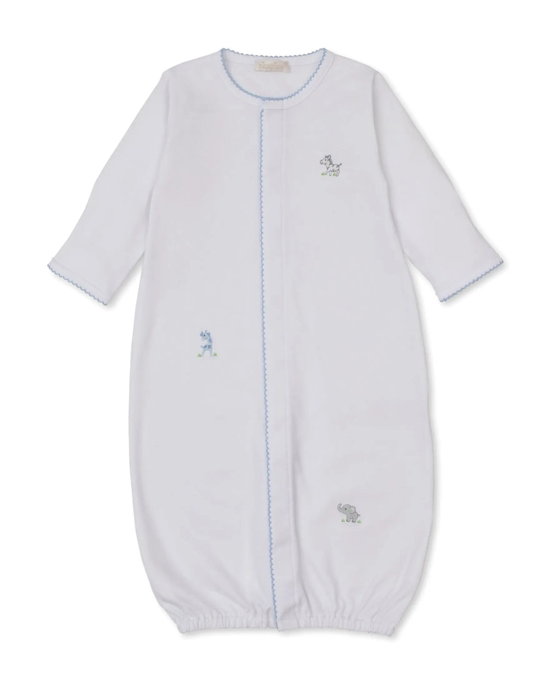 Blue Almonds Ltd SCE Safari Party - Conv Gown w/ Hand Emb - White/Lt Blue Kissy Kissy