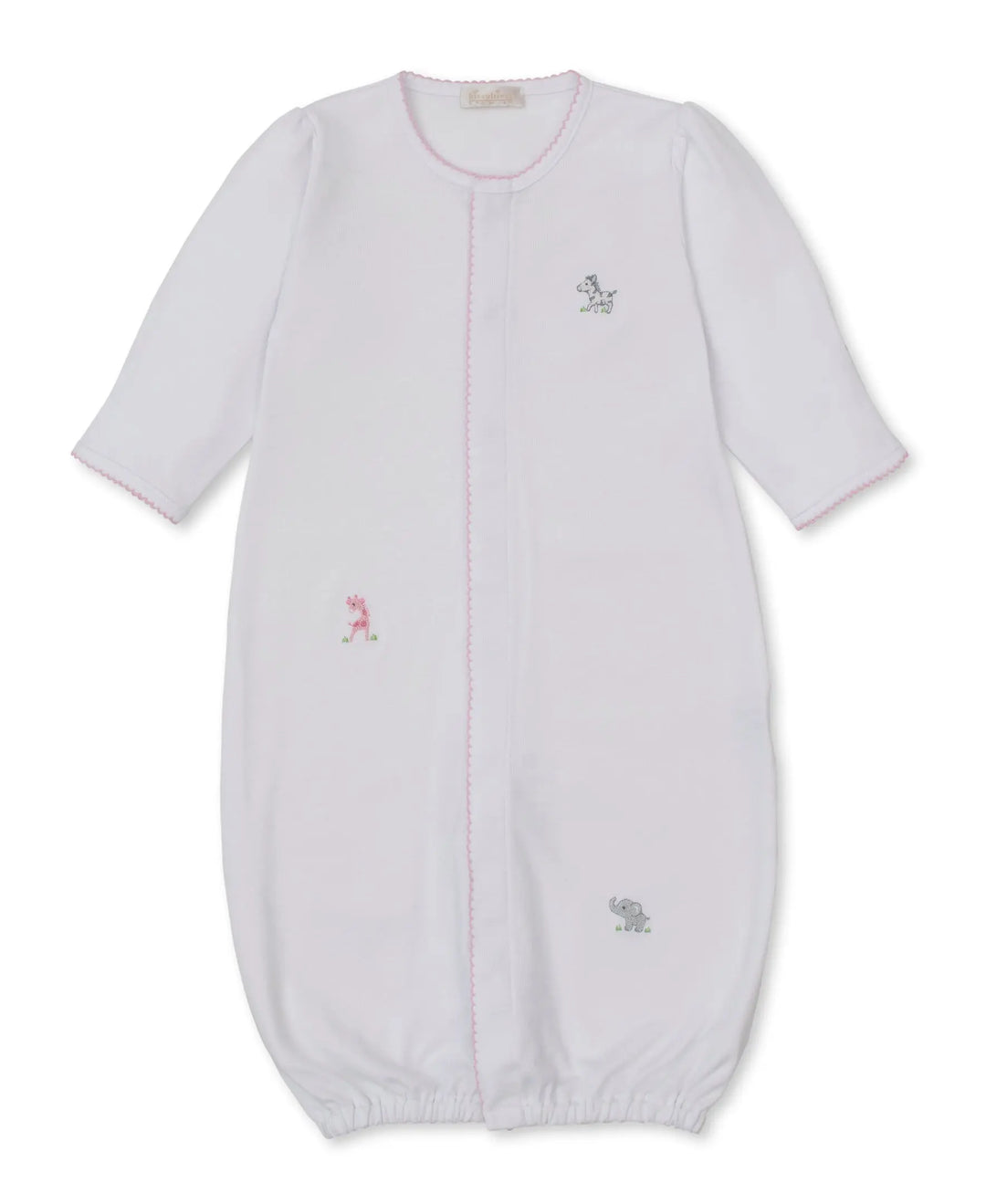 Blue Almonds Ltd SCE Safari Party - Conv Gown w/ Hand Emb - White/Pink Kissy Kissy