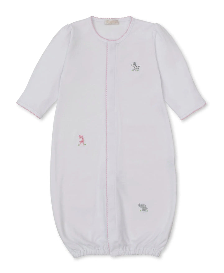 Blue Almonds Ltd SCE Safari Party - Conv Gown w/ Hand Emb - White/Pink Kissy Kissy