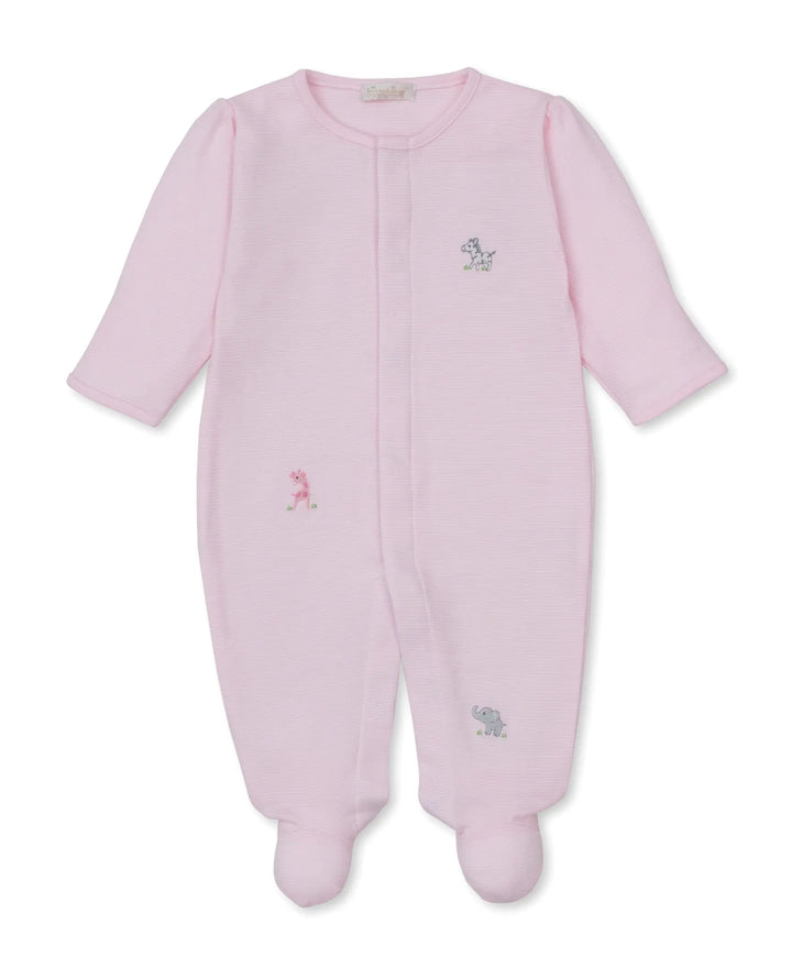 Blue Almonds Ltd SCE Safari Party - Footie w/ Hand Emb STR - Pink Kissy Kissy