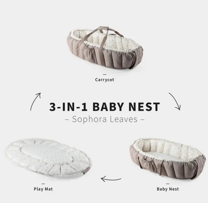 Blue Almonds Ltd Sebra 3-in-1 Baby Nest Blue Almonds