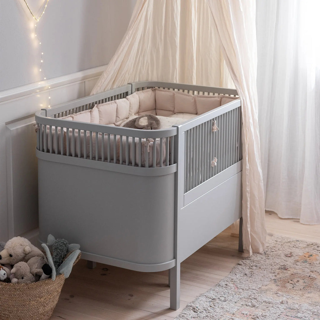 Blue Almonds Ltd Sebra Baby & Junior Cotbed - Stone Grey Sebra