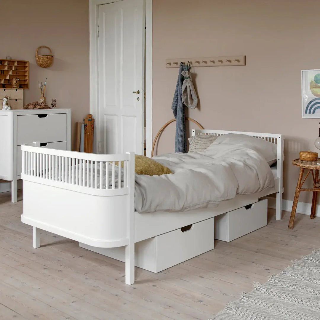 Blue Almonds Ltd Sebra Bed junior & grow, White, BOX 2-2 sebra