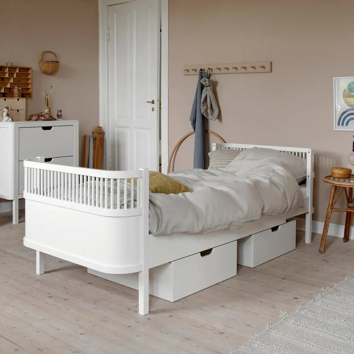 Blue Almonds Ltd Sebra Bed junior & grow, White, BOX 2-2 sebra