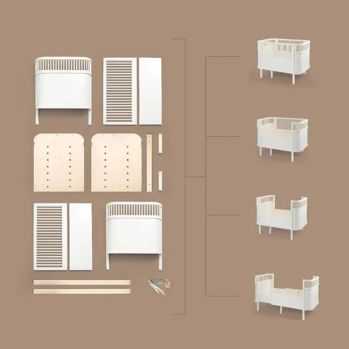 Blue Almonds Ltd Sebra Bed, Baby & Junior - Classic White Sebra