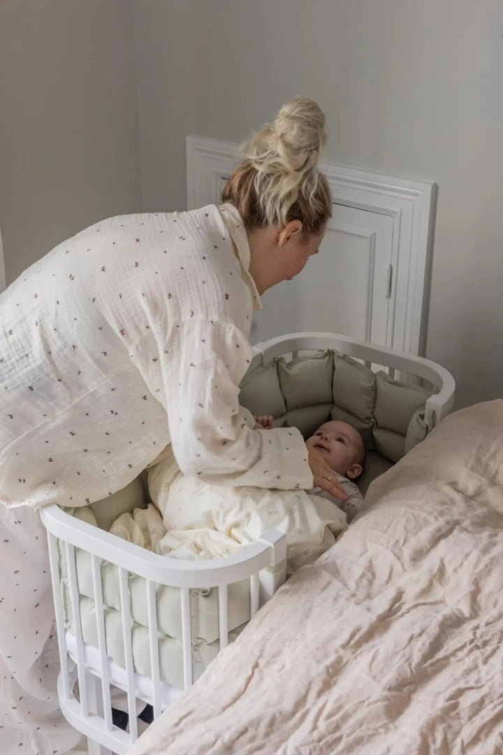 Blue Almonds Ltd Sebra Bedside Crib - Classic White Sebra
