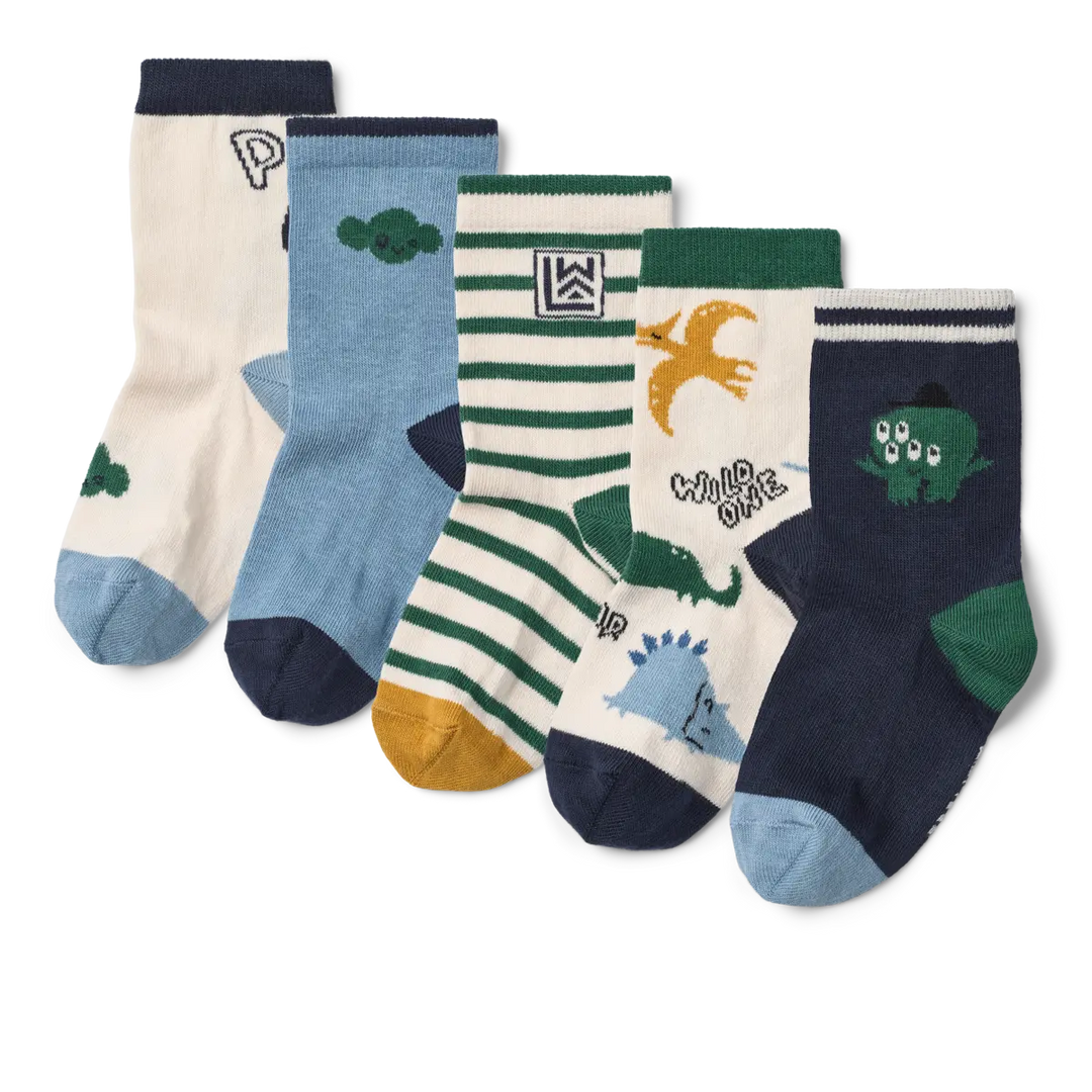 Blue Almonds Ltd Silas Socks 5-Pack - Cool Kids Multi Mix Liewood