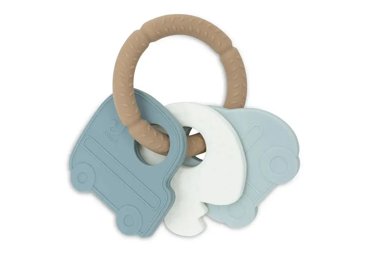 Blue Almonds Ltd Silicone Teething Ring Keychain - On The Go Jollein