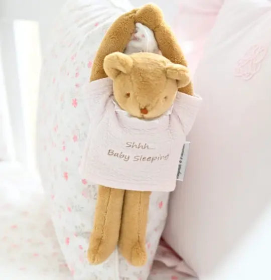 Blue Almonds Ltd Sleeping Bear Soft Toy - Pink Theophile & Patachou