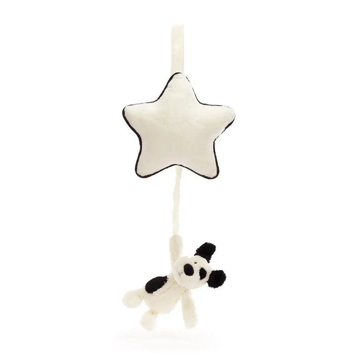 Blue Almonds Ltd Bashful Black & Cream Puppy Musical Pull Jellycat
