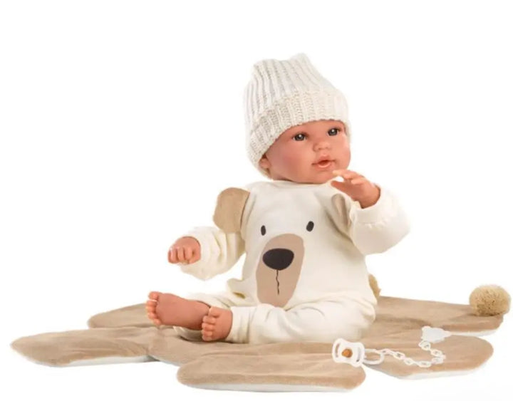 Blue Almonds Ltd Crying Newborn Baby Beige Bear Doll LLorens