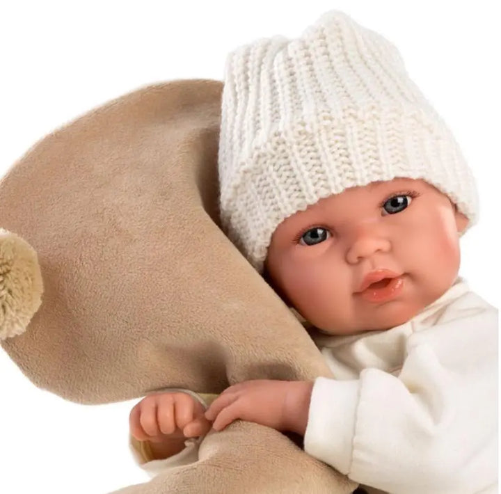 Blue Almonds Ltd Crying Newborn Baby Beige Bear Doll LLorens