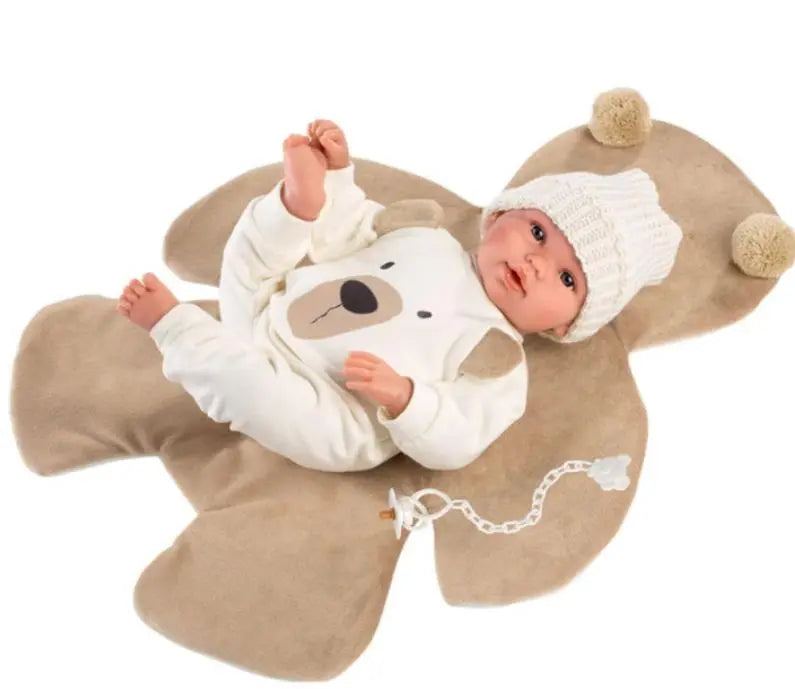 Blue Almonds Ltd Crying Newborn Baby Beige Bear Doll LLorens