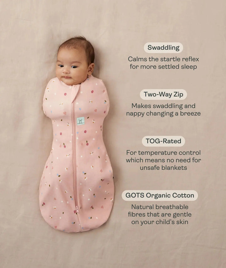 Blue Almonds Ltd Summer Cocoon Swaddle Bag 0.2 TOG - Daisies Blue Almonds
