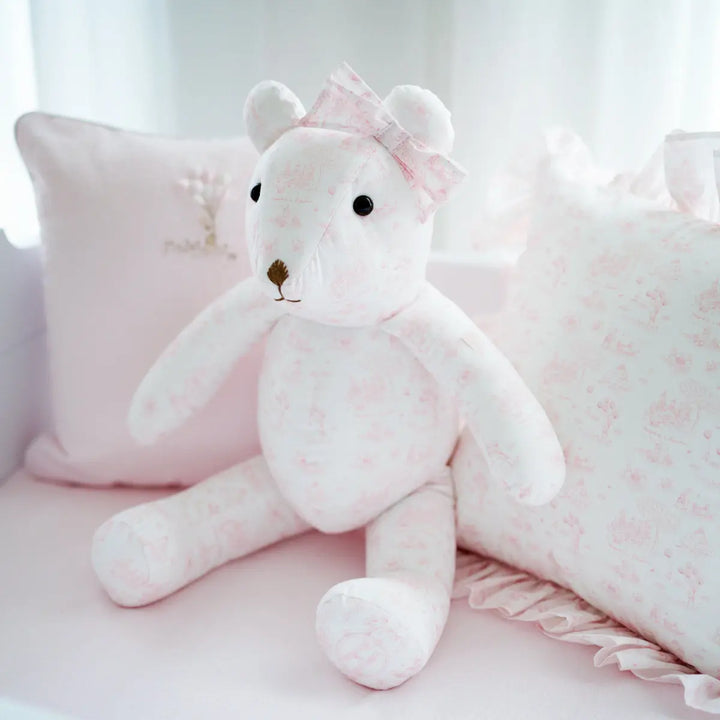 Blue Almonds Ltd Teddy Bear Theophile -  Peronolised Pink Garden Party Theophile & Patachou