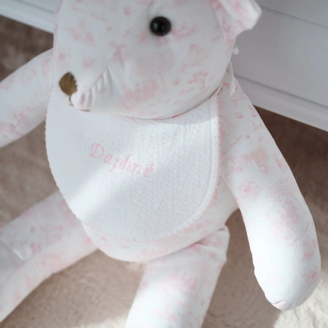 Blue Almonds Ltd Teddy Bear Theophile -  Peronolised Pink Garden Party Theophile & Patachou