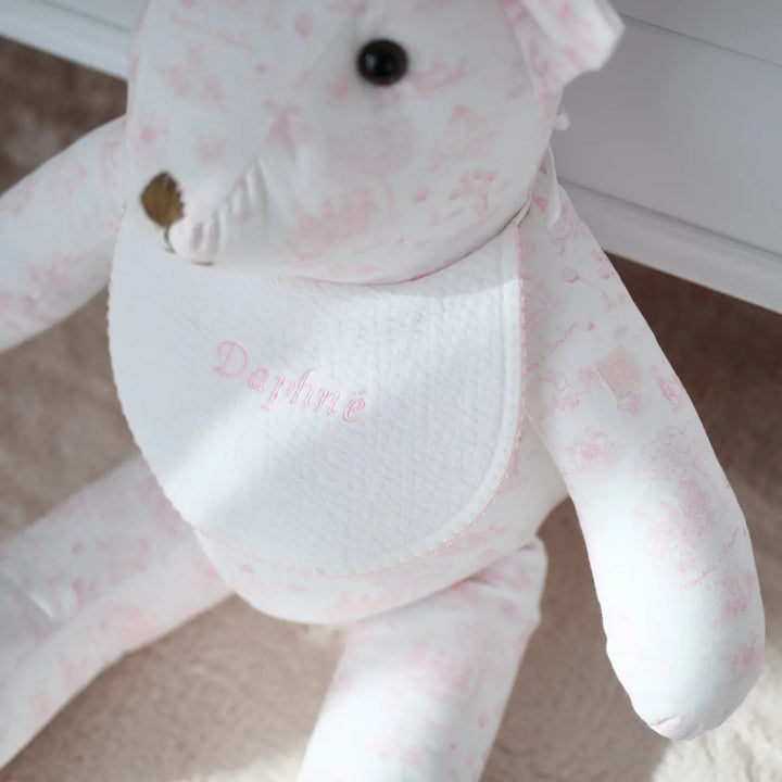 Blue Almonds Ltd Teddy Bear Theophile -  Peronolised Pink Garden Party Theophile & Patachou