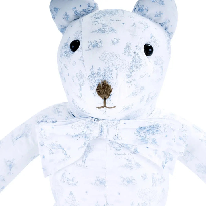 Blue Almonds Ltd Teddy Bear Theophile - Printed Blue Garden Party Theophile & Patachou