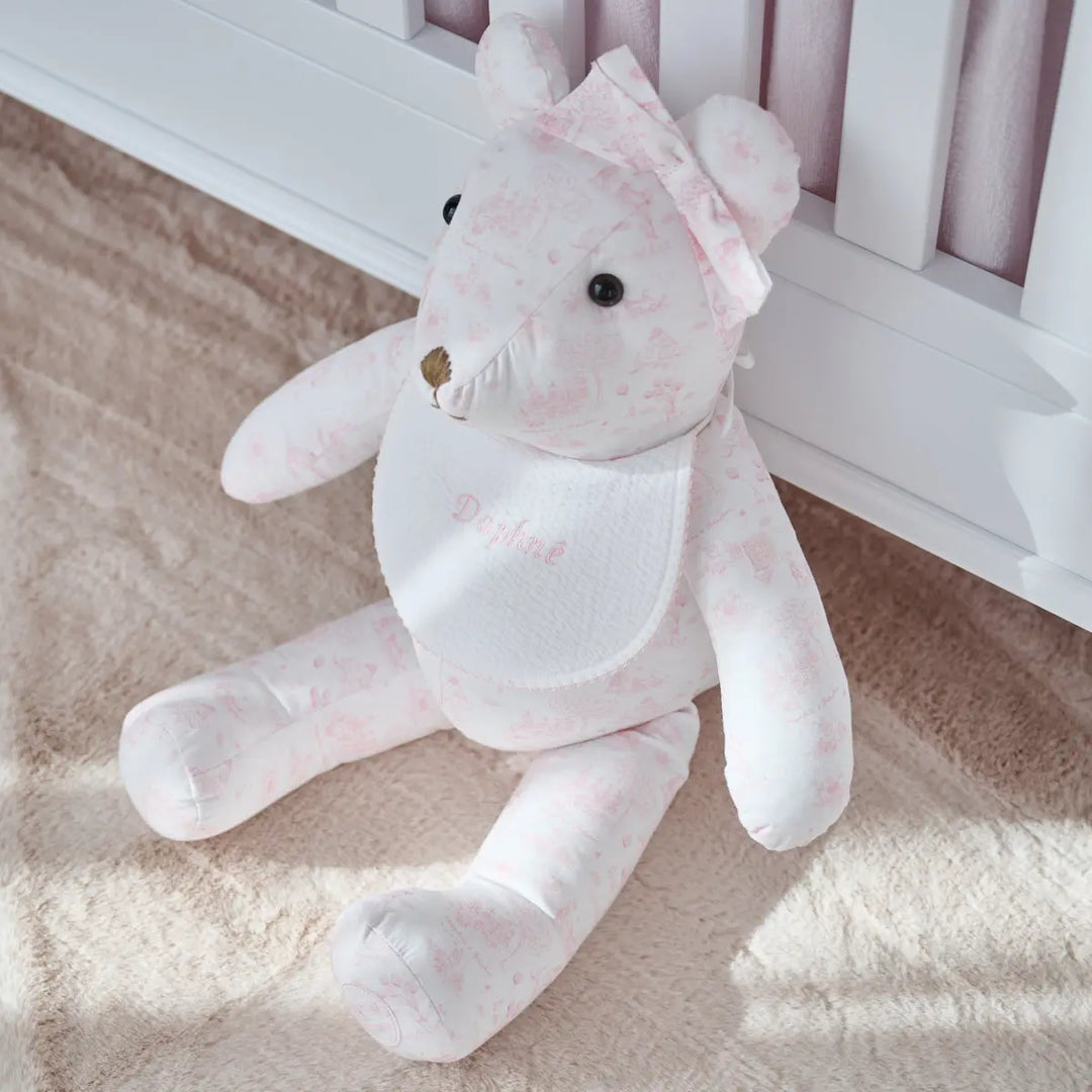 Blue Almonds Ltd Teddy Bear Theophile - Printed Pink Garden Party Theophile & Patachou