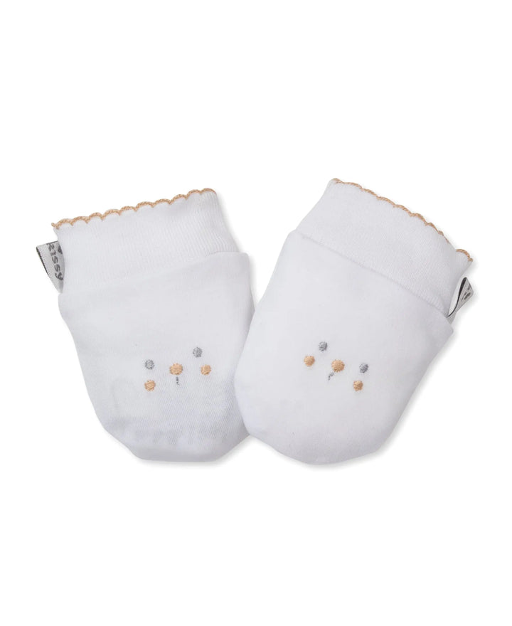 Blue Almonds Ltd Teddy Bear Time - Mitts - White - NEUTRAL Kissy Kissy