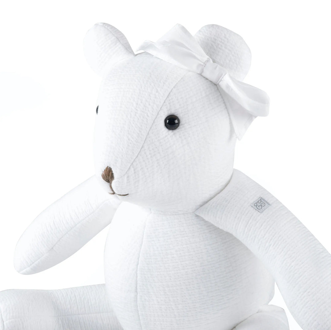 Blue Almonds Ltd Teddy Patachou white bow ear - Padded - Cotton White Theophile & Patachou