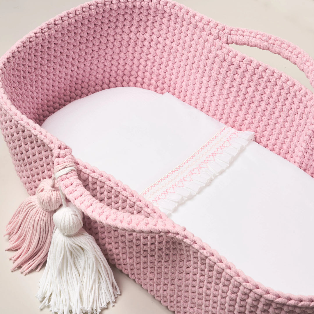 Blue Almonds Ltd Moses basket sheet set 'Amore' Piccola Giuggiola