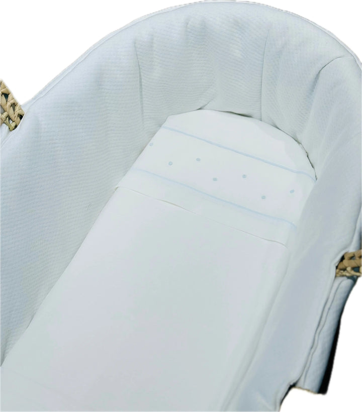 Blue Almonds Ltd Moses basket sheet set 'Angelo' Piccola Giuggiola