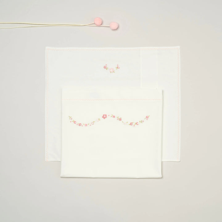 Blue Almonds Ltd Moses basket sheet set 'Piccola Rosa' Piccola Giuggiola