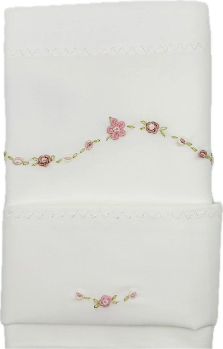 Blue Almonds Ltd Moses basket sheet set 'Piccola Rosa' Piccola Giuggiola