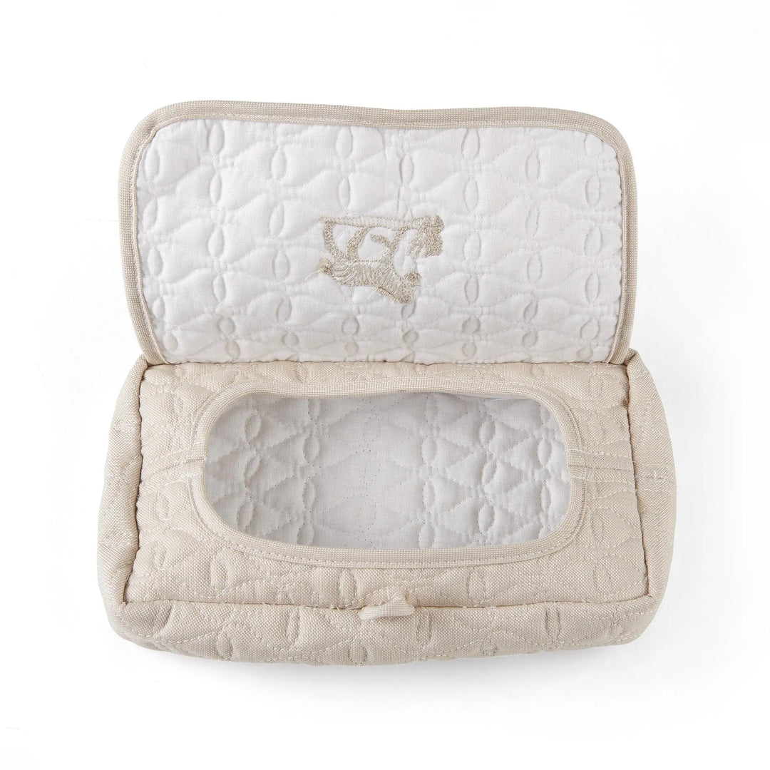Blue Almonds Ltd Travel baby wipes cover - Quilted - Safari Theophile & Patachou