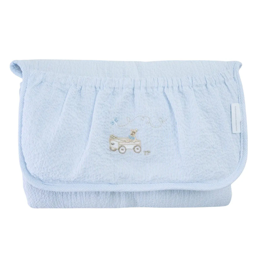 Blue Almonds Ltd Travel changing mattress - Blue Garden Party Theophile & Patachou