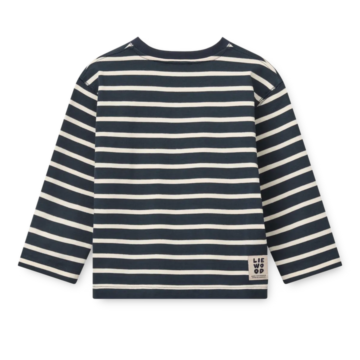 Tyler Long Sleeve Stripe T-Shirt - Classic Navy / Creme de la Creme Stripe