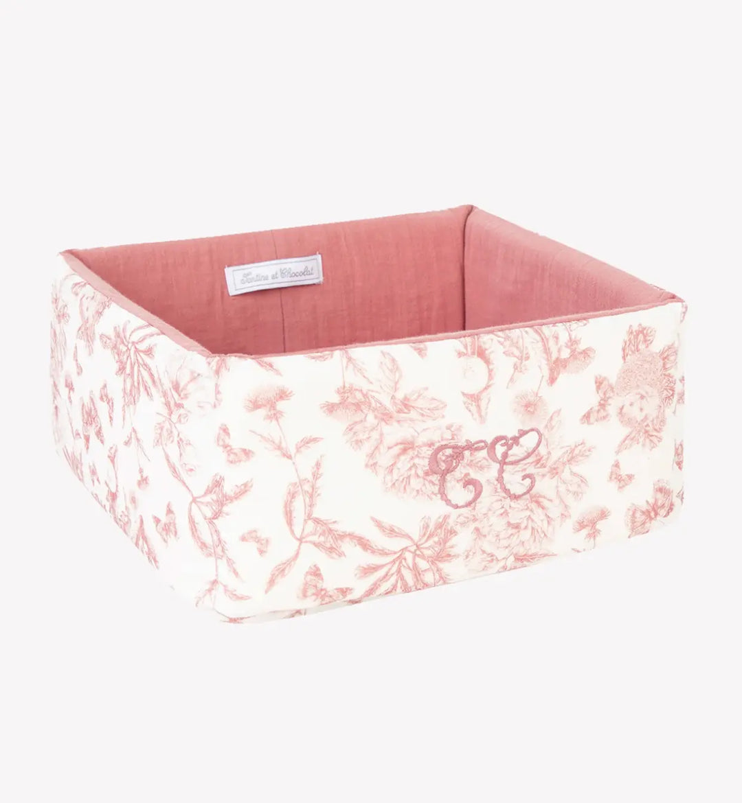 Blue Almonds Ltd Vanity Basket- Toile de Jouy Pink Tartine et Chocolat