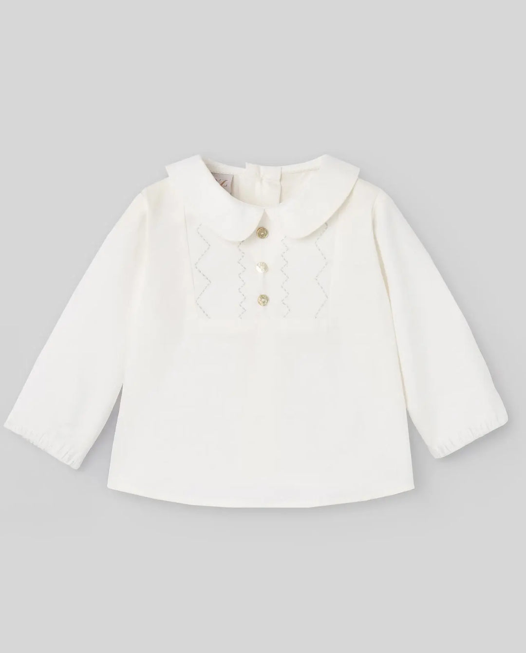 Blue Almonds Ltd WOVEN NEWBORN BLOUSE SEMILLA - Cream/Chalk Green Paz Rodriguez