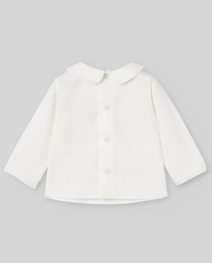 Blue Almonds Ltd WOVEN NEWBORN BLOUSE SEMILLA - Cream/Chalk Green Paz Rodriguez