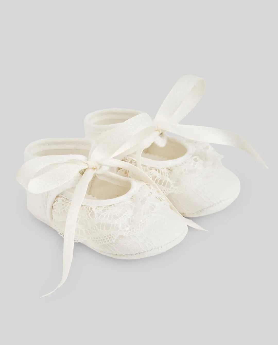 Blue Almonds Ltd WOVEN NEWBORN SHOES PAZ V26 - Cream Paz Rodriguez