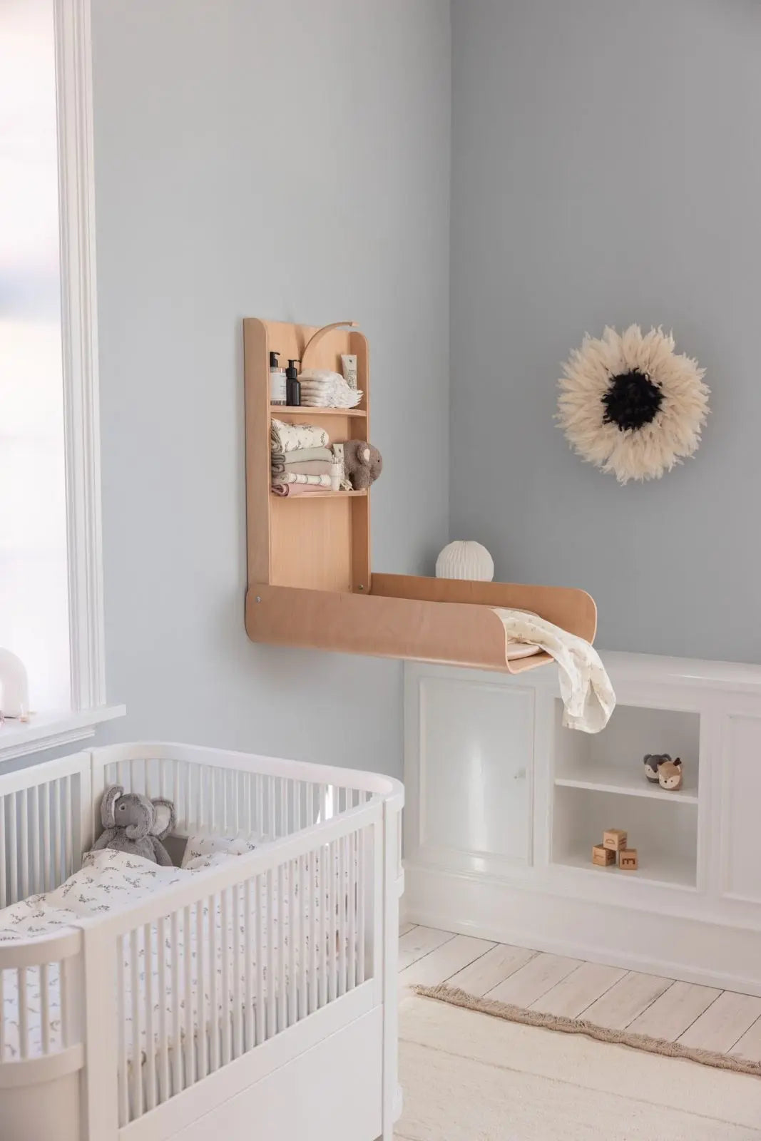 Blue Almonds Ltd Wall-Mounted Changing Table -Wooden Edition Sebra