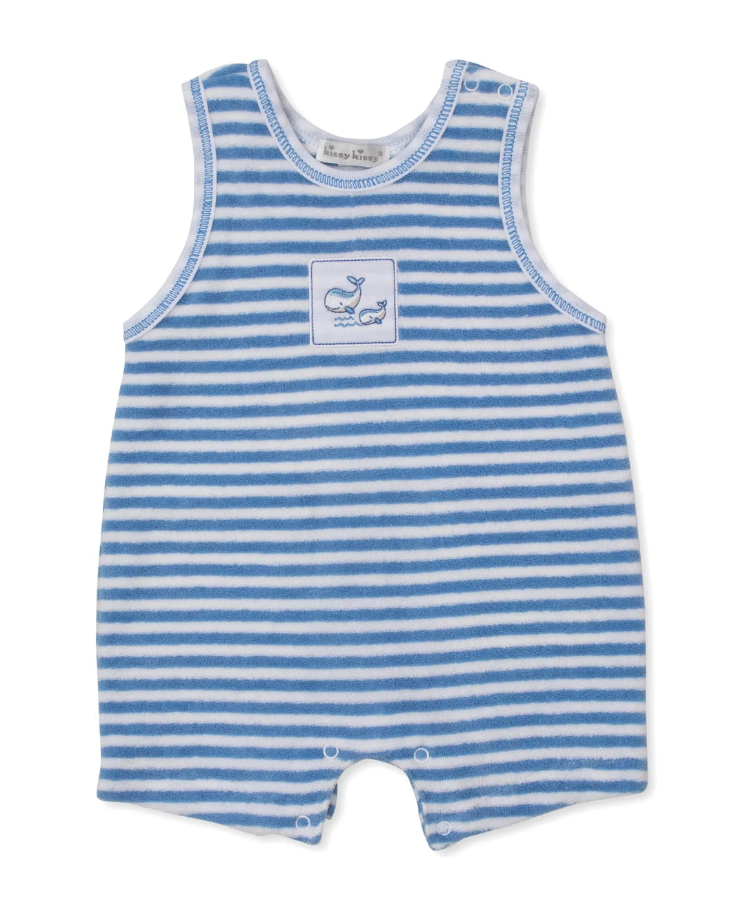 Blue Almonds Ltd Whale Pods - Terry Slvless Play STR - Light Blue Kissy Kissy