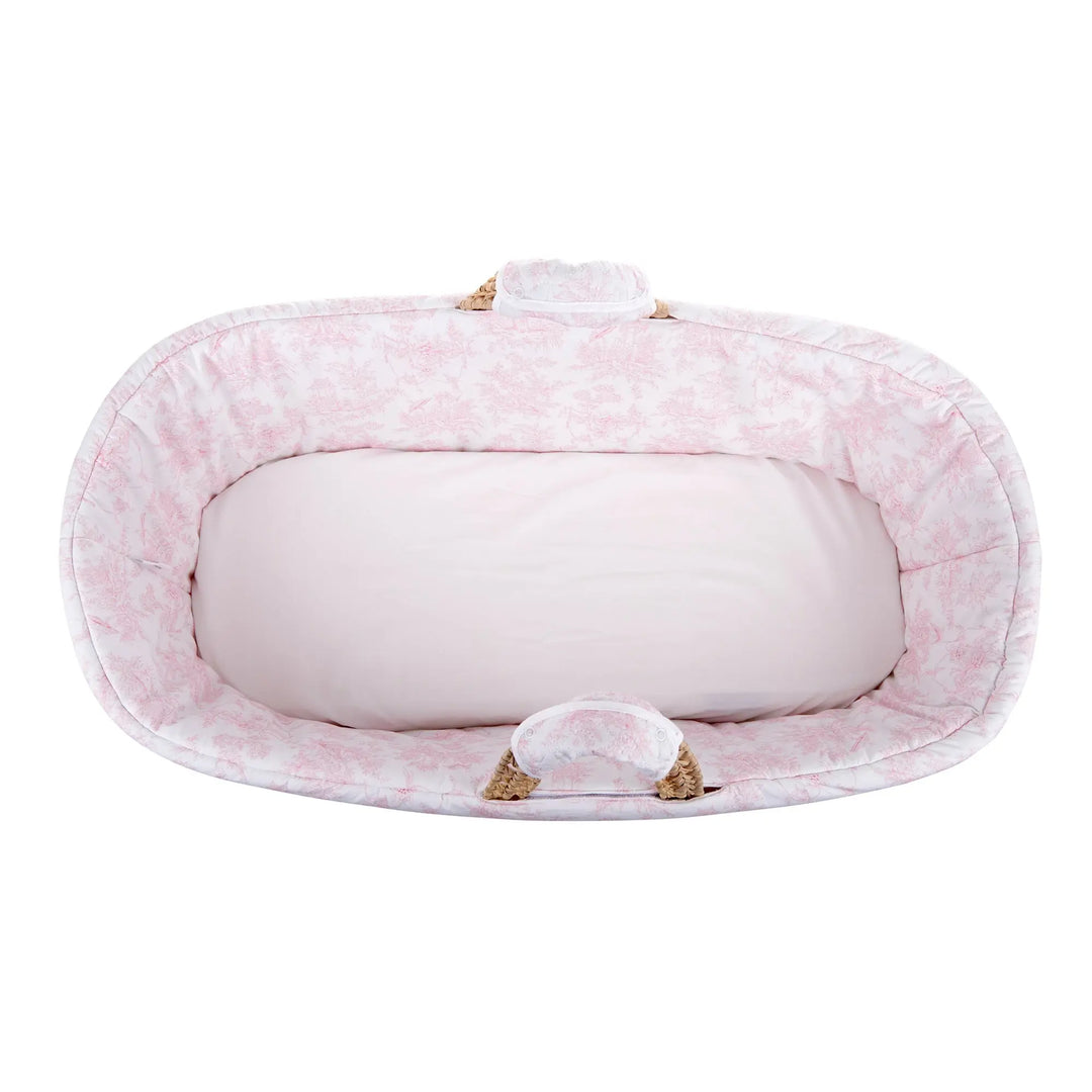 Blue Almonds Ltd Wicker Moises + Cover blue / padded white - Blue Garden Party Theophile & Patachou