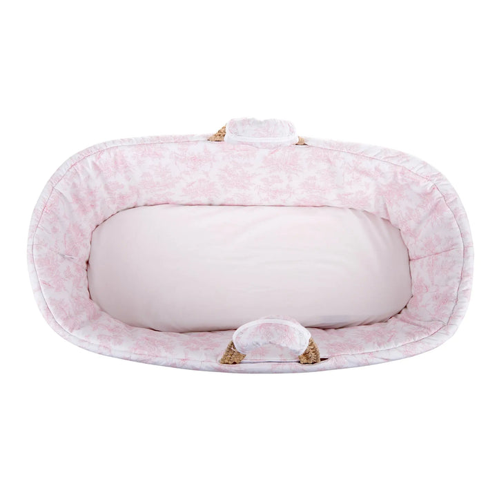 Blue Almonds Ltd Wicker Moises + Cover blue / padded white - Blue Garden Party Theophile & Patachou