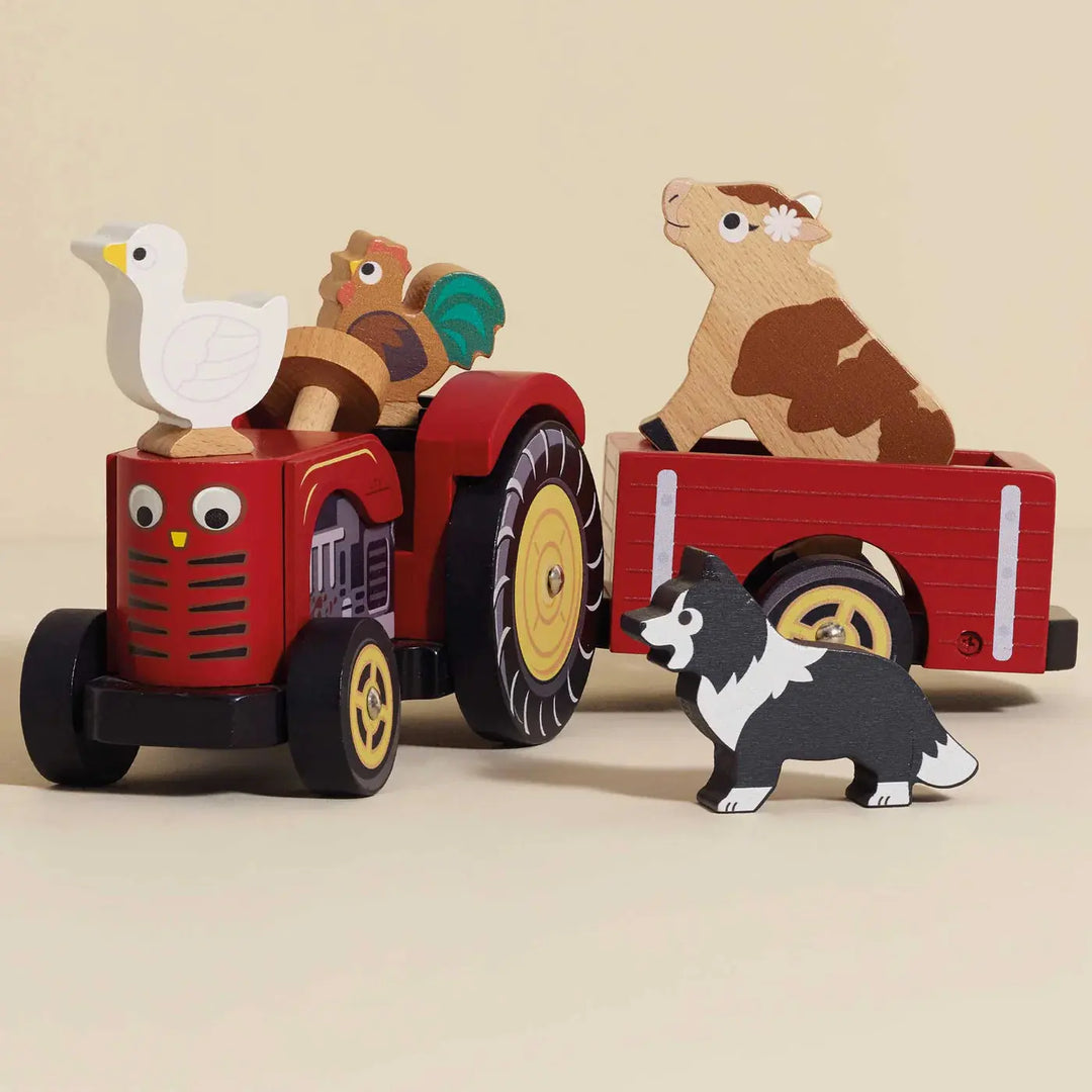 Blue Almonds Ltd Farmyard Tractor & Trailer Le Toy Van