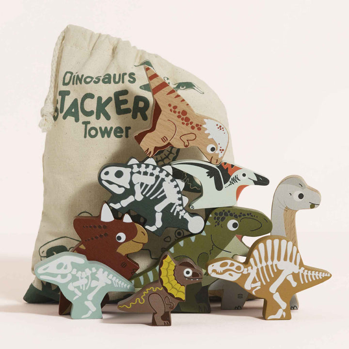 Blue Almonds Ltd Jurassic Stacking Dinosaurs & Bag Le Toy Van