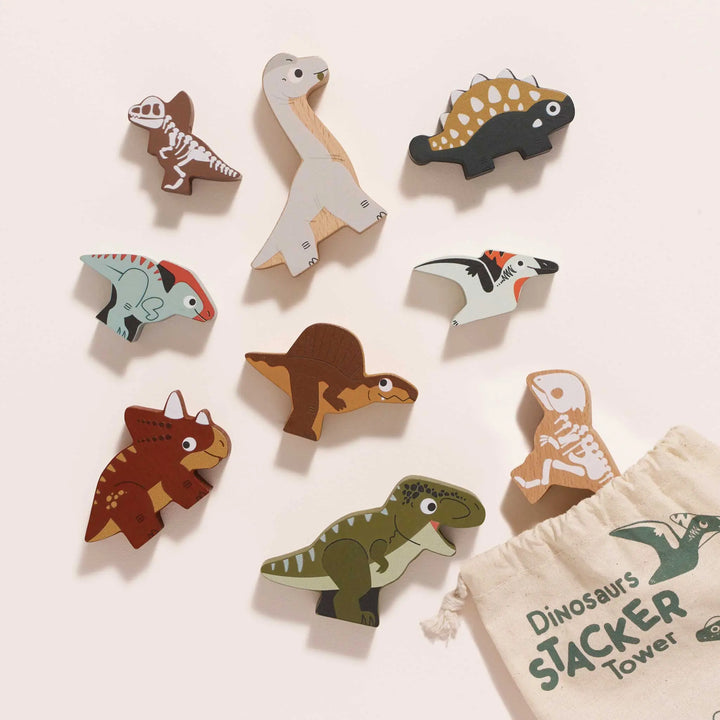 Blue Almonds Ltd Jurassic Stacking Dinosaurs & Bag Le Toy Van